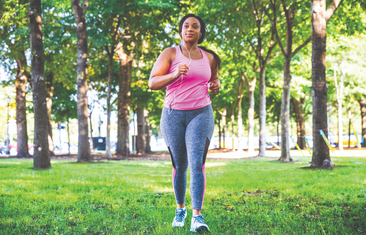 woman running in the park