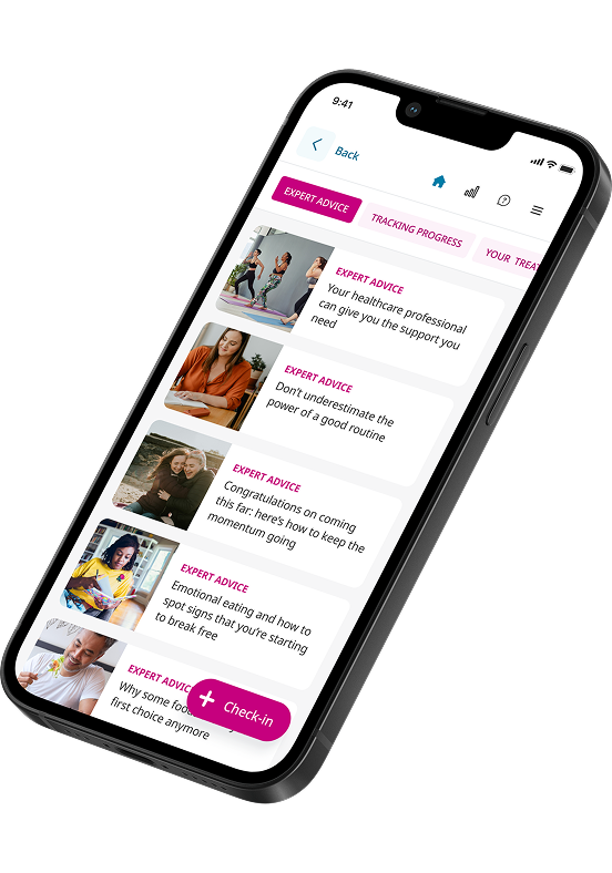 Image of a smartphone on the WegovyCare webpage